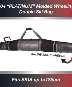 Athalon Platinum Hard Shell Wheeled Double Ski Bag - 185cm