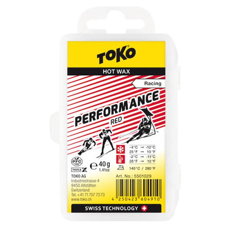 Toko Performance Ski And Snowboard Hot Wax 40g Red - Fluoro Free 3 Toko Performance Ski And Snowboard Hot Wax 40g Red - Fluoro Free