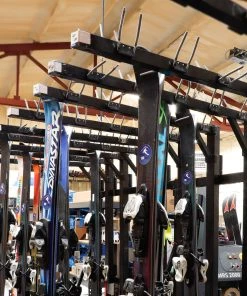 Backshop Hanging Ski Storage Solution Rack - 100 Ski Capacity - USED -Swix Shop USG EZ PZ Ski Shelf 2 scaled