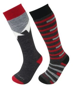 Lorpen Kids 2-Pack Ski Socks -Swix Shop USG LORPEN KIDS 2 PACK RED