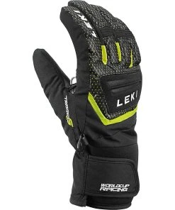 Leki Worldcup S Junior Alpine Ski Gloves Black-Ice Lemon